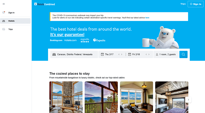 web hotelscombined para buscar hoteles